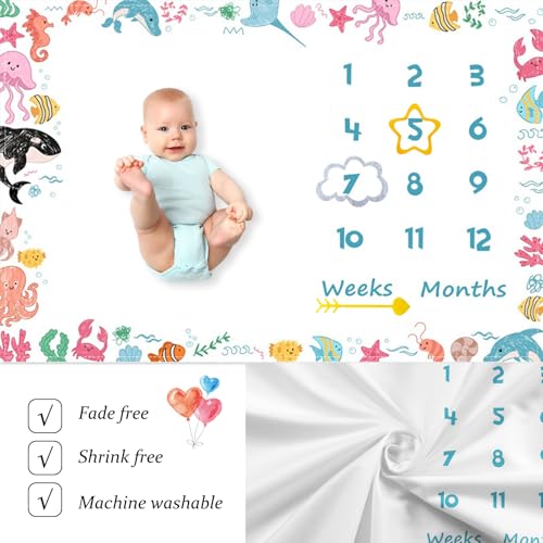 Alien UFO Baby Monthly Milestone Blanket Outer Space Theme