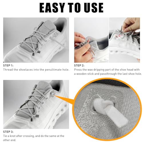 2Pairs Elastic Shoe Laces for ON Cloudtilt Sneakers - color: White03, size: 24in (60cm)