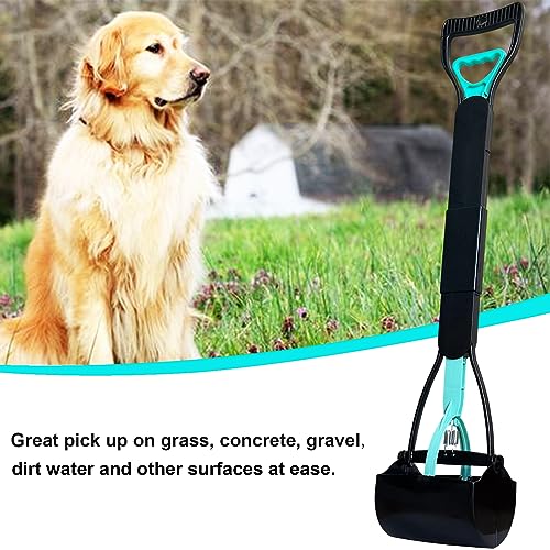 ienjoyed 32" Tall Pooper Scooper, Large Pooper Scooper for Dogs Heavy Duty, Dog Pooper Scooper with Long Handle & High Strength Durable Spring, Foldable Dog Poop Pick Up (Bottom Seamless) - size: 32-inch(Bottom Seamless)