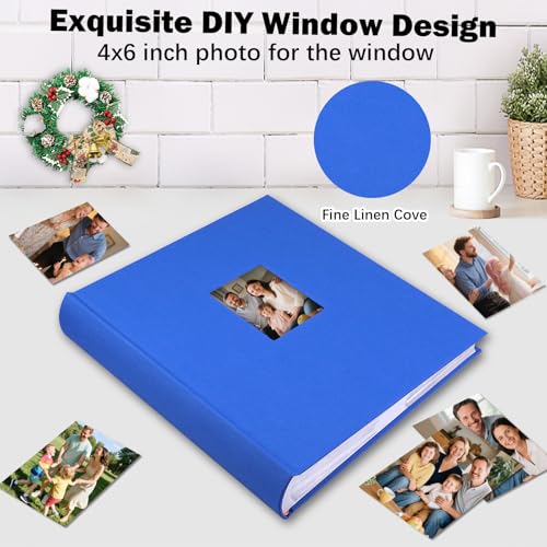 Photo Album 4x6 Vertical 600 Photos with Writing Space, Blue - color: Blue