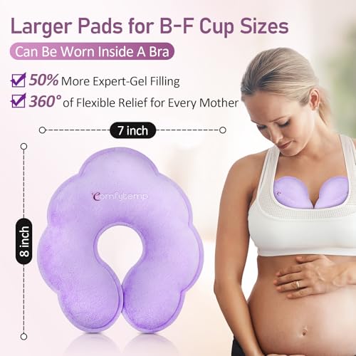 Comfytemp Breast Ice Packs, Postpartum Breastfeeding Essentials, 2Pack - size: 2 Count (Pack of 1)