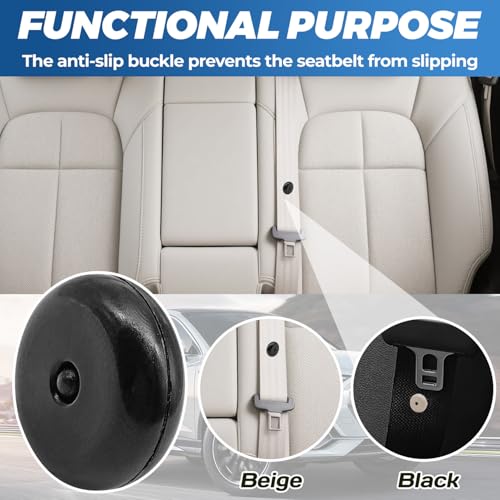 5 Sets Universal Fit Seat Belt Stopper Kit,Black Snap-on Safety Belt Button Stop,Plastic Seat Belt Button Buckle Clip Stop,Prevent Belt Clip Buckle from Sliding Down (Black) - color: Black