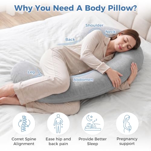 SweetSlubr Body Pillow, Memory Foam Pregnancy Pillow Leg Pillow 47.2x9.8in - size: 47.2’’ x 9.8’’