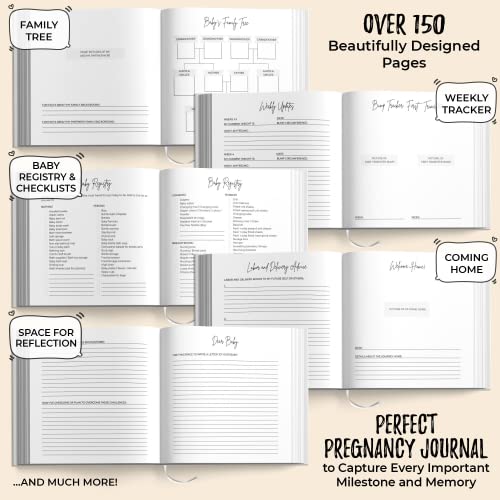 LUMOSX Pregnancy Journal & Memory Book – Includes Baby Bump Stickers, Gender-Neutral Baby Keepsake, Perfect for Expecting Moms & Baby Shower Gifts