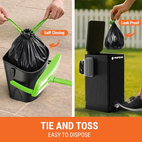 Pupzle Dog Pooper Scooper with Bag Attachment, 40" Long Handle Dog Scooper - color: Green