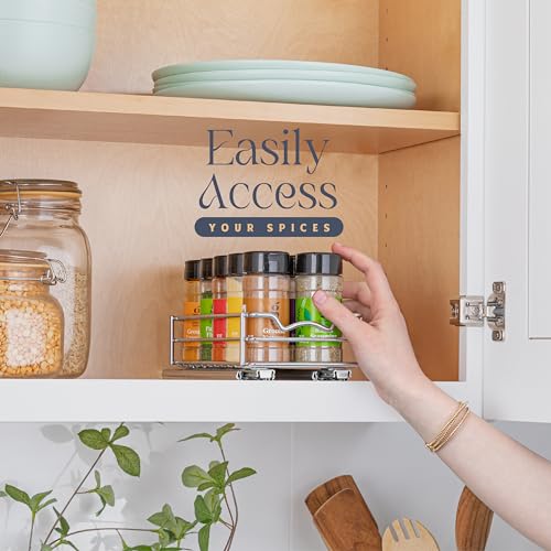 Pull Out Spice Rack for Cabinet, Spice Organizer 4-1/2"W x10-1/2"D x2-3/4”H - size: 4.5 Inch - Single