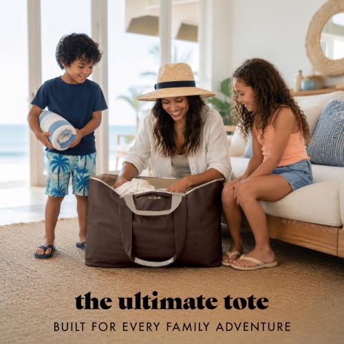 Fit & Fresh All The Things XL Beach Bag for Women, Oversized Travel Tote - color: Chocolate