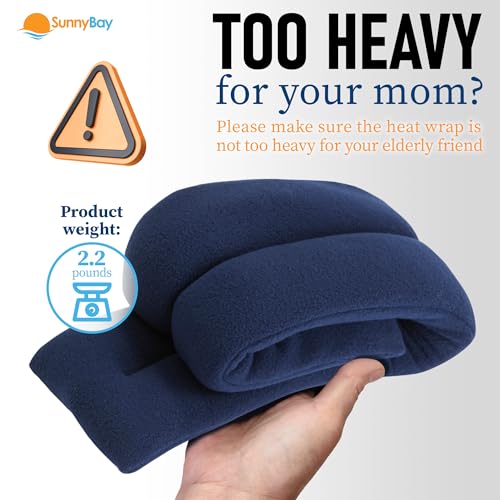 SunnyBay Microwavable Heating Pad, Neck and Shoulder Wrap, 26x4 inch, Navy - color: Navy Blue