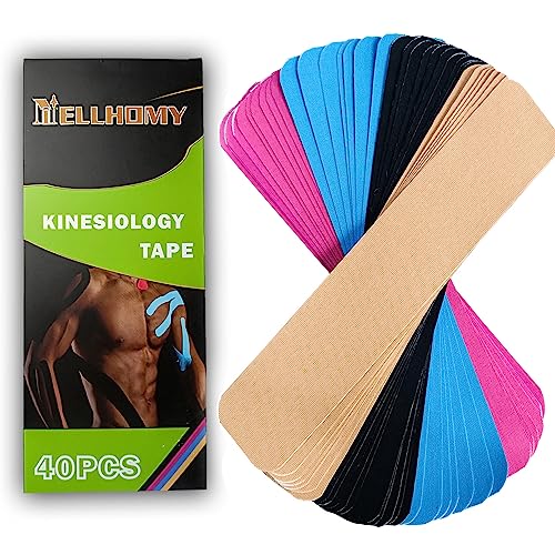 Precut Kinesiology Tape Strips,Waterproof Athletic Tape Muscle Pain Relief - color: Mix-4, size: 40PCS