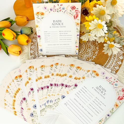 JOETMAE 5×7” Baby Predictions and Advice Baby Shower Games Cards