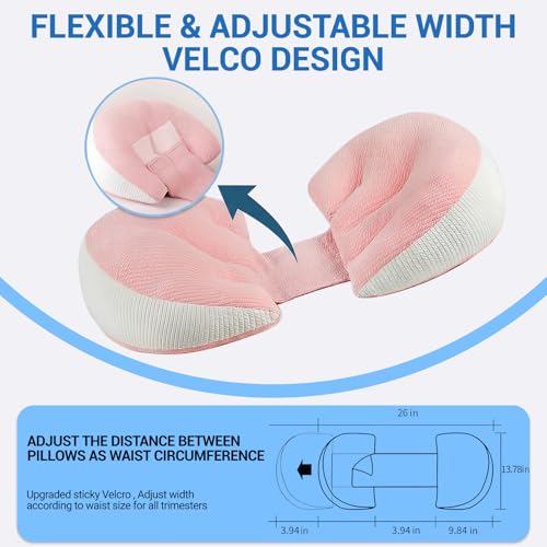 Pregnancy Pillow for Pregnant Women, Memory Foam Pillow for Side Sleeper, Maternity Pillow Support for Back, Belly, HIPS, and Legs