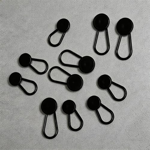 12PcsButton Extenders for Jeans,Pants Waist Button Extender 6 Big+6 Medium - color: black