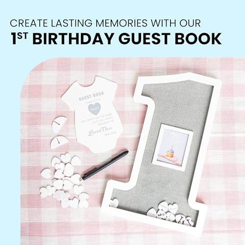 GLM Adorable First Birthday Decorations - Guest Book Alternative for a 1st Birthday Celebration, 1st Birthday Boy or Baby Girl 1st Birthday Decorations - style: First Birthday