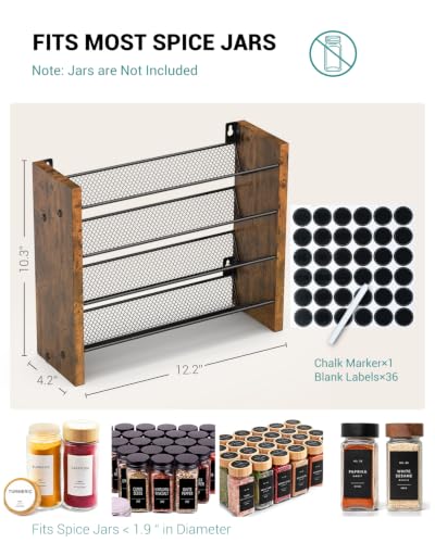 Spice Rack Organizer for Cabinet, Seasoning Organizer, No Jars Included - size: Holds 24 Jars, 12.2"W × 10.3"H