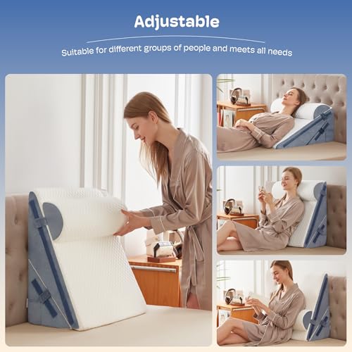 3PCS Wedge Pillow, Orthopedic Wedge Pillow for Acid Reflux, Back Support - size: 24*24*12inch 3PCS