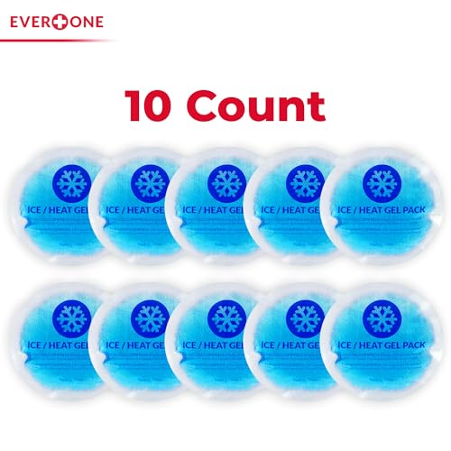 EverOne Round Reusable Gel Ice Pack with Cloth Backing for Hot & Cold Therapeutic Use, First Aid, Injuries, Breastfeeding, 10 Count - size: 10 Count (Pack of 1)