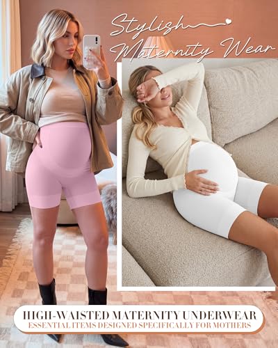 3 Pack Maternity Shapewear Shorts - color: Nude, White, Light Pink, size: XX-Large