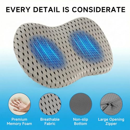 Livtribe Car Seat Cushion Memory Foam Wedge Seat Cushions for Driving - color: Gray