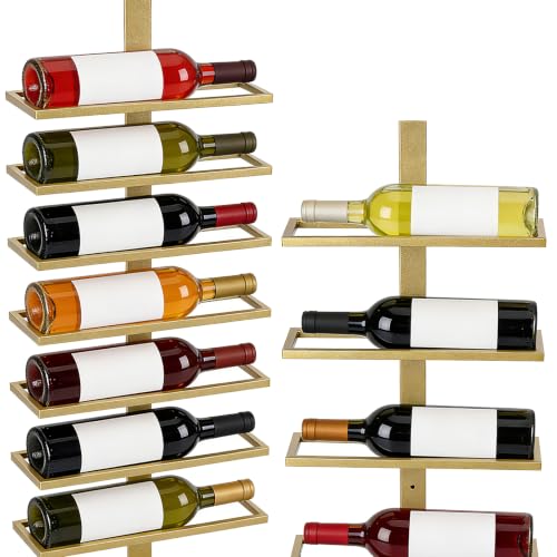 5-Pack 59inch Bar Liquor Bottle Display Shelf Holds 60 Bottles Wall Mount Wine Rack Wine Storage Organizer Display Holder for Kitchen Home Bar Cafe