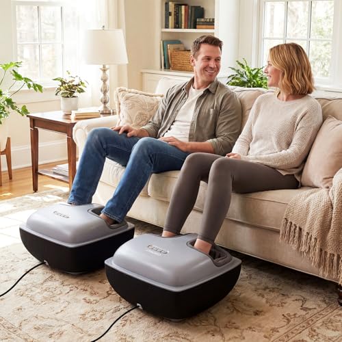 COSTWAY Shiatsu Foot Massager with Heat for Mom Dad Women Men (Black) - color: Black