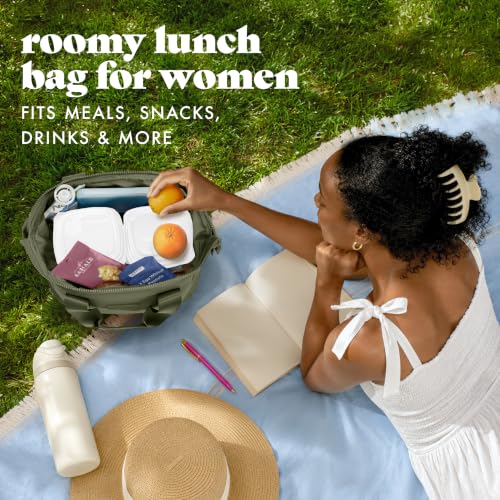 Fit & Fresh Remi Neoprene Lunch Bag for Women w/Ice Pack & Containers - color: Olive Green, size: One Size