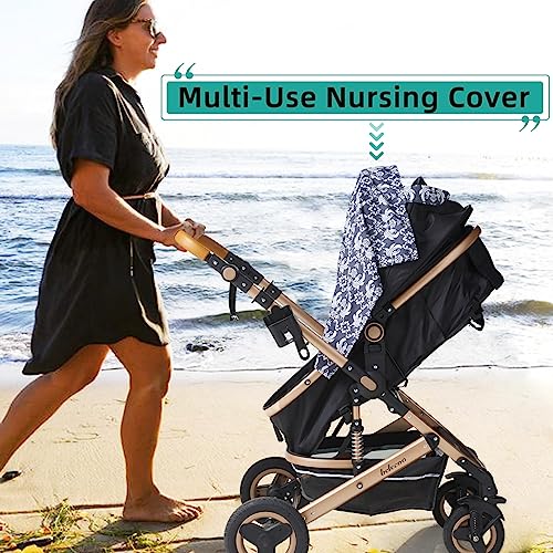 2Pack Nursing Cover for Breastfeeding Grey and Blue