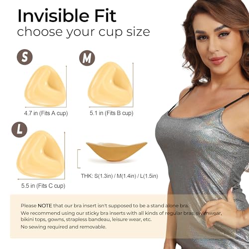 Ultra Boost Sticky Bra Pads Inserts, Double Sided Adhesive Push Up Padding Inserts for Women’ Bras Bikini Swimsuits - size: Medium