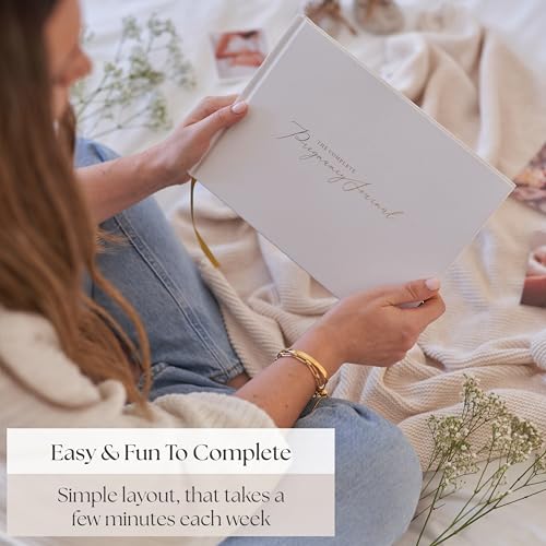 Complete Pregnancy Journal & Memory Book - Weekly Pregnancy Scrapbook with Ultrasound Photo Slots - Pregnant Planner Tracking, Milestone Tracker & First‑Year Keepsake - color: Gold