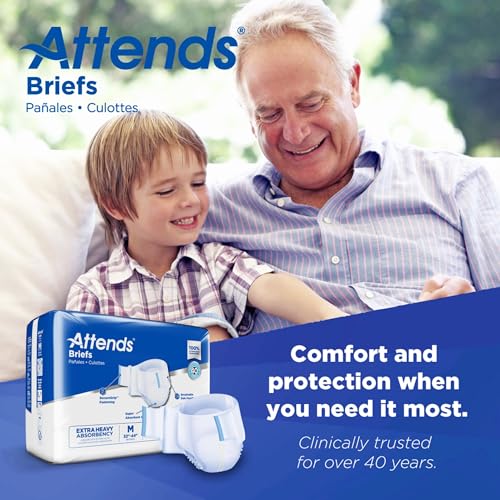 Attends Adult Incontinence Briefs, Medium, Extra Heavy Absorbency, 96ct - size: Medium (96 Count)