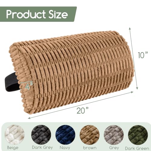 Lumbar Support Pillow for Recliner Chair/Office Chair/Couch, Memory Foam Back Support Cushion with Adjustable Strap, Recliner Cushions for Lower Back Pain Relief, Sleeping, Washable Cover, Brown - color: Brown