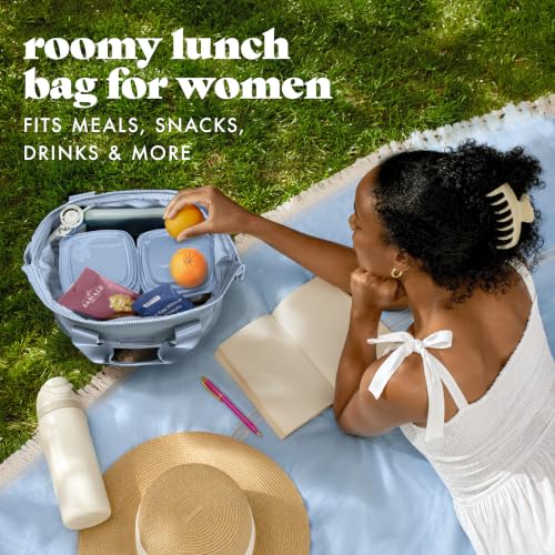 Fit & Fresh Remi Neoprene Lunch Bag for Women w/Ice Pack & Containers - color: Blue, size: One Size