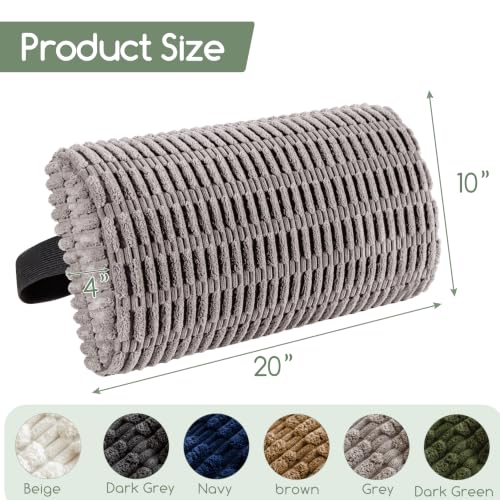 Lumbar Support Pillow for Recliner Chair/Office Chair/Couch, Memory Foam Back Support Cushion with Adjustable Strap, Recliner Cushions for Lower Back Pain Relief, Sleeping, Washable Cover, Grey - color: Grey