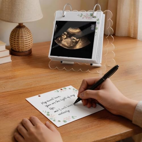 Ultrasound Pregnancy Memory Book, Scalloped Acrylic 3x4 Sonogram Album - color: Transparent 1