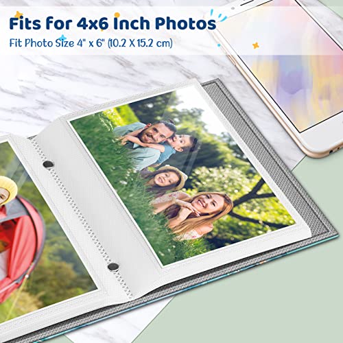 Fintie Photo Album 4x6 Photos - 52 Pockets Small Wallet Albums For Family - color: Emerald Marble