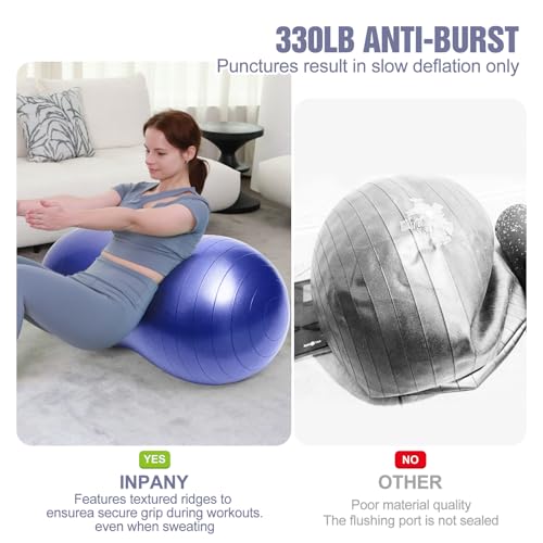 INPANY Peanut Exercise Ball for Labor, Physical Therapy & Fitness - color: Indigo
