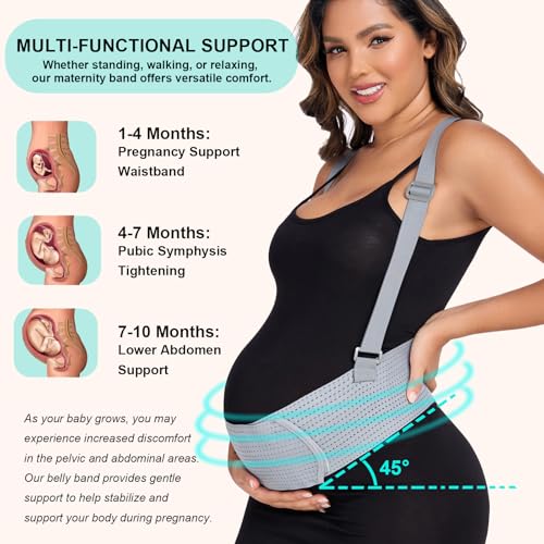 Belly Bands For Pregnant Women Maternity Belt Pregnancy Belly Support Band - color: Gray