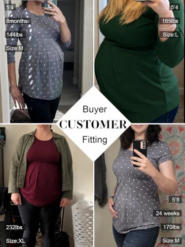 Glampunch Maternity Tops, Front Pleat Peplum Tunic Top Pregnancy Shirts - color: A4 Navy, size: X-Large