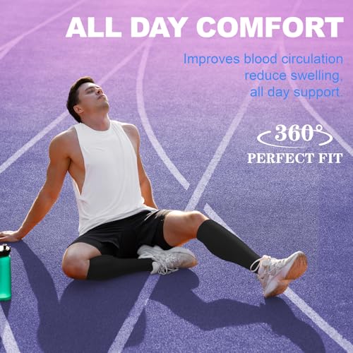 Zipper Compression Socks Women & Men |15-20mmHg Open Toe knee high - color: Black, size: XX-Large