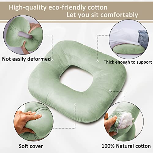 Hshbxd Donut Pillow, Tailbone Cushion for Wheelchair, Office and Travel - color: Light Green