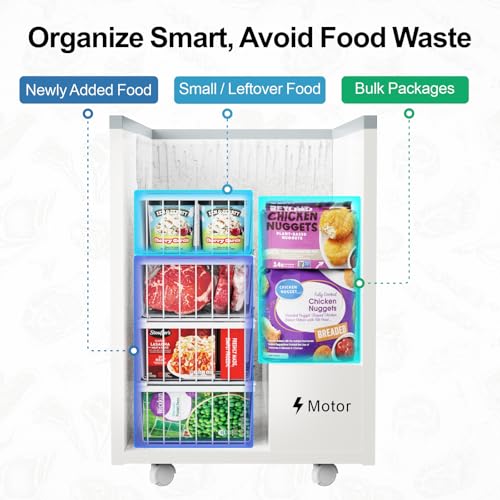 iSPECLE Chest Freezer Organizer - Storage Baskets for 5 Cu.Ft, 4 Pack - color: 4-Pack White