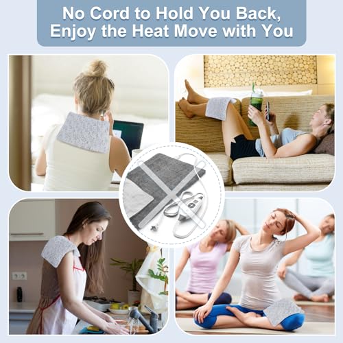 SuzziPad Microwave Heating Pad for Muscle Soreness Fatigue, 7"X12", Rose - color: Rose Grey