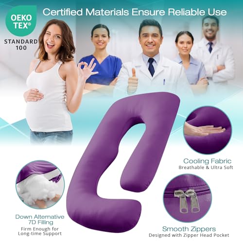 Cooling Pregnancy Pillows for Sleeping, 65'' Full Body Pillow, Purple - color: Purple, size: 65 Inch