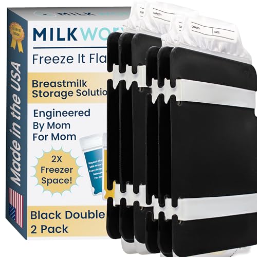 Freeze It Flat Breastmilk Bag Organizer, Set of 2 (Black Double) - color: Black, size: Double 2-pk