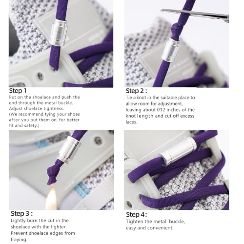 Elastic Shoe Laces for Kids and Adults Sneakers,Elastic No Tie Shoelaces - color: Black 1