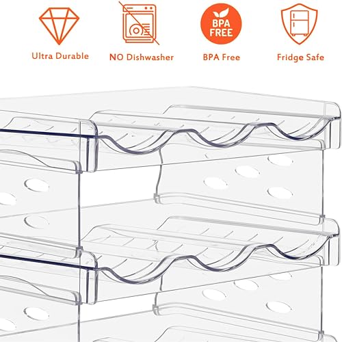 Stackable Wine Rack,Wine Bottle Holder for Inside Cabinet,for Pantry,Refrigerator,Countertop Organization-2 Tiers for 8 Bottles - size: 2 Tiers for 8 Bottles