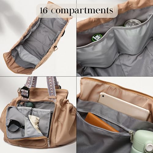 Everyday Bag Tote for Women, Spacious Diaper Bag with 16 Pockets, Durable Travel Bag, Sleek Work Shoulder Bag - color: Solid Black