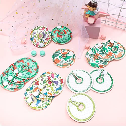 Breling 24 Pack G Tube Pads Cotton Button Covers for Care