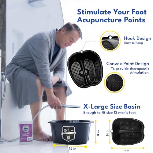 Extra Large Foot Soaking Tub, Sturdy Foot Bath Basin, Pedicure Bowl - Black - color: Black Foot Basin
