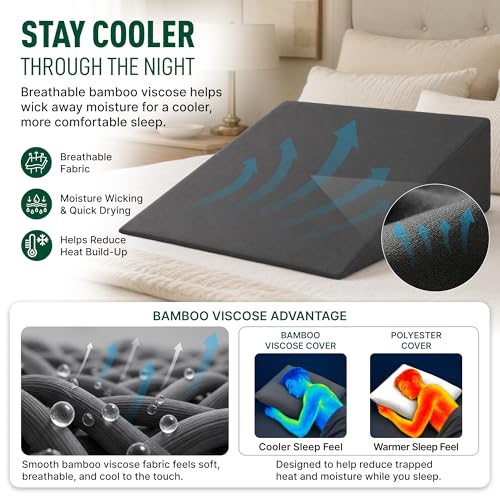 PLANETOFBAMBOO 100% Bamboo Viscose Wedge Pillow Cover 24" L x 24" W x 7" H - size: 24"L x 24"W x 7"H