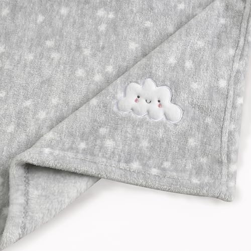 CREVENT 2Pcs 30''X40'' Cute Cozy Fluffy Warm Baby Blankets for Infants Toddlers' Bedding Crib Cot Stroller - Grey Cloud - color: Cloud X2
